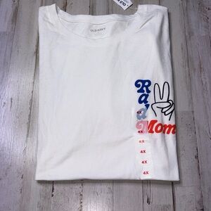 Old Navy Women’s Size 4x White Cotton (Rad Mom)- T-shirt NWT!